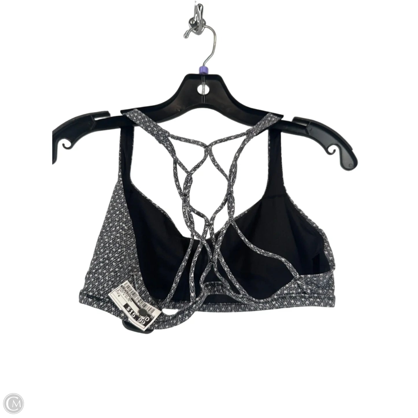 Athletic Bra By Lululemon In Grey & White, Size: 8