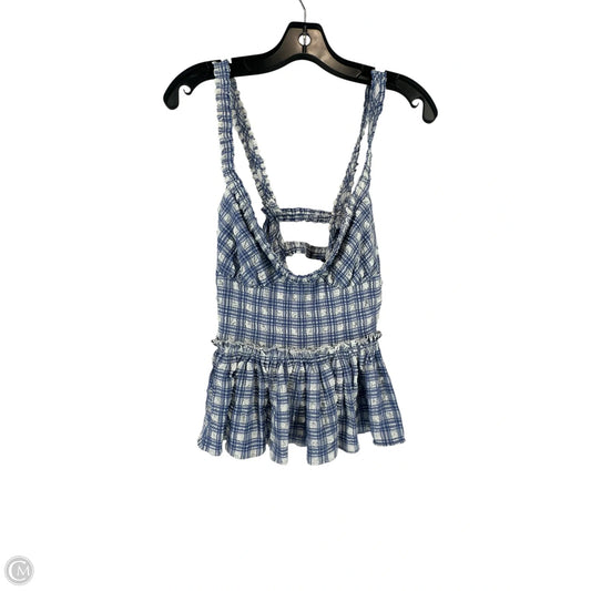 Top Sleeveless By Free People In Blue & White, Size: M