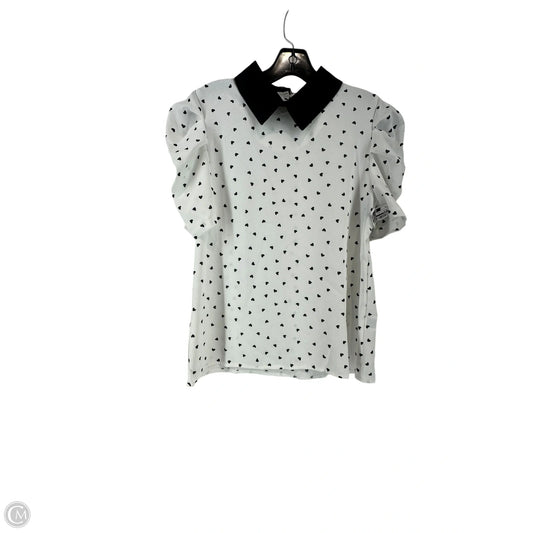 Top Short Sleeve By Shein In Polkadot Pattern, Size: M
