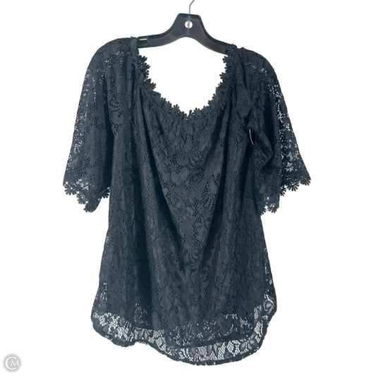 Top Short Sleeve By Miholl In Black, Size: Xl