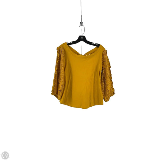 Top Long Sleeve By Anthropologie In Yellow, Size: M