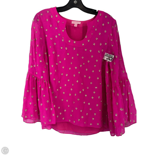 Top Long Sleeve Designer By Lilly Pulitzer In Polkadot Pattern, Size: M
