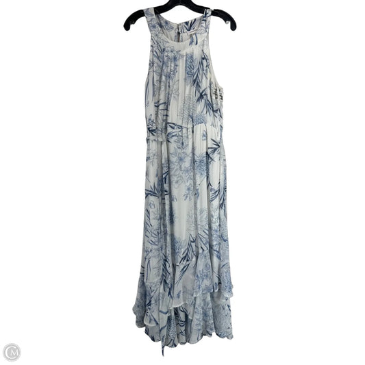 Dress Party Long By Calvin Klein In Blue & White, Size: 14