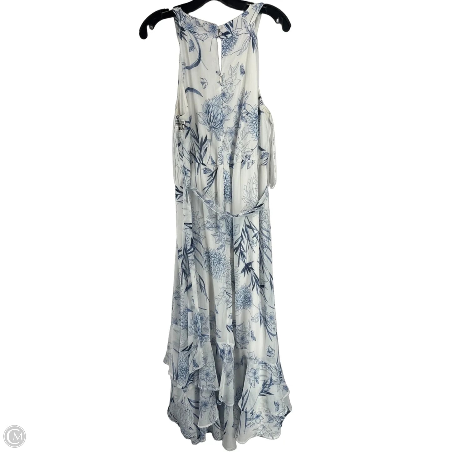 Dress Party Long By Calvin Klein In Blue & White, Size: 14