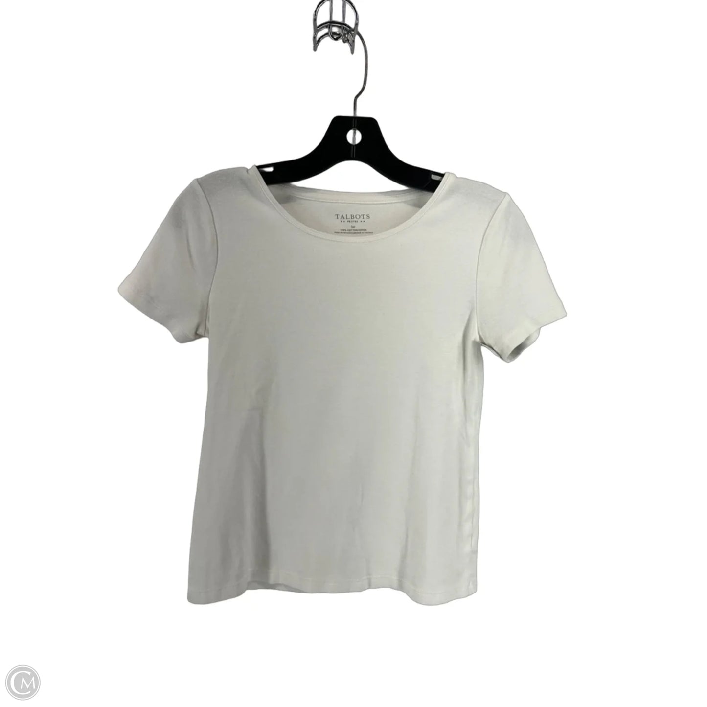 Top Short Sleeve Basic By Talbots In White, Size: Sp