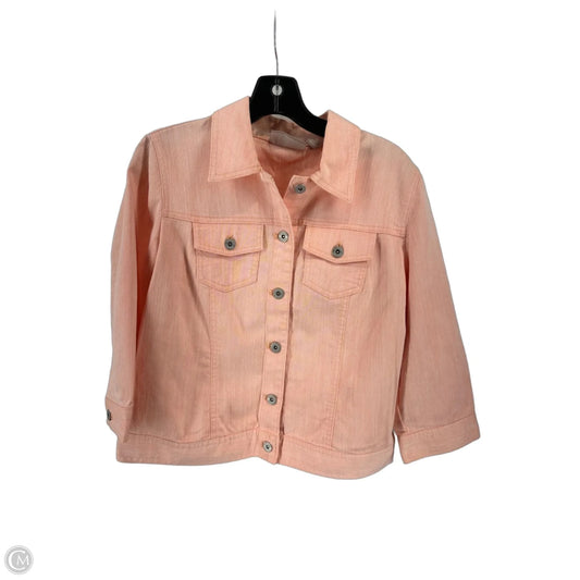 Jacket Denim By Chicos In Pink, Size: S