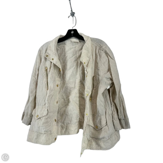 Jacket Shirt By Chicos In Tan, Size: 2