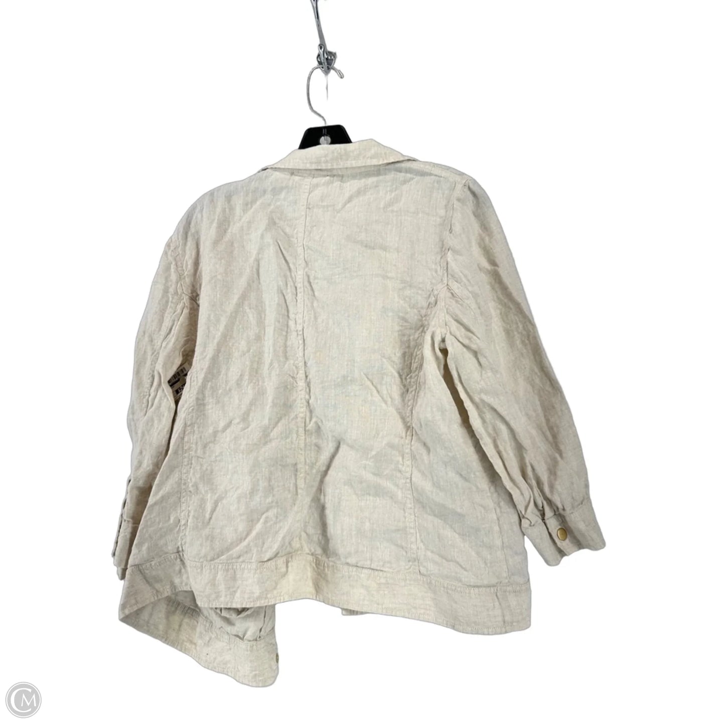 Jacket Shirt By Chicos In Tan, Size: 2