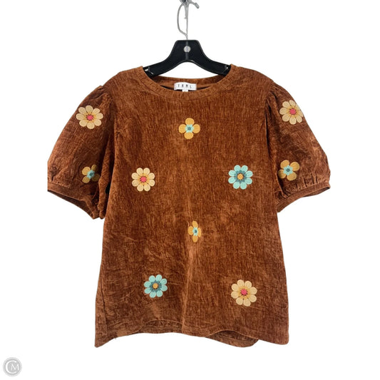 Top Short Sleeve By Thml In Brown, Size: L