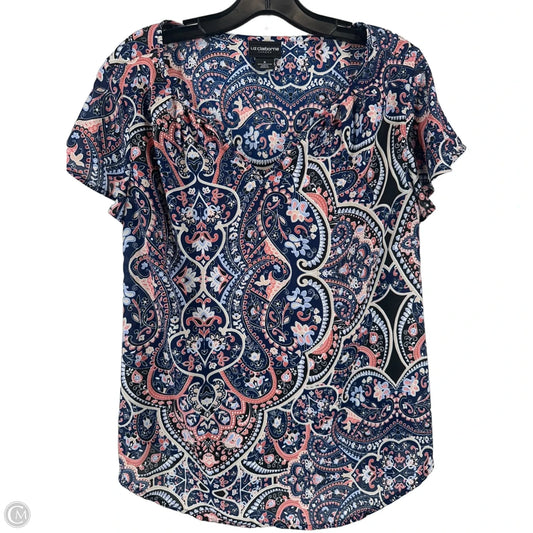 Top Short Sleeve By Liz Claiborne In Multi-colored, Size: M