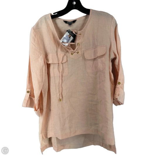 Top 3/4 Sleeve By Ellen Tracy In Peach, Size: M