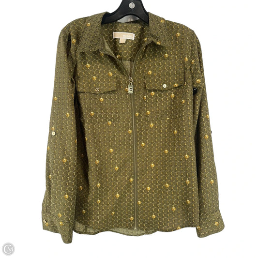 Top Long Sleeve By Michael By Michael Kors In Green, Size: 8