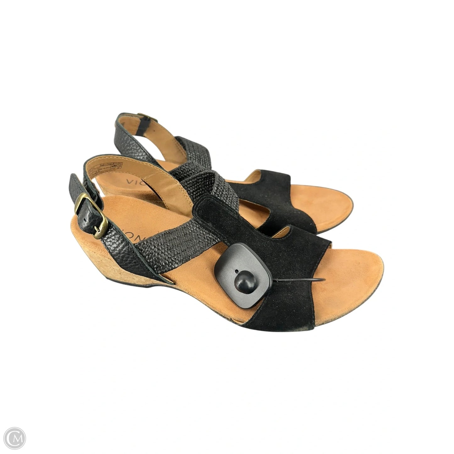 Sandals Heels Wedge By Vionic In Black, Size: 8.5