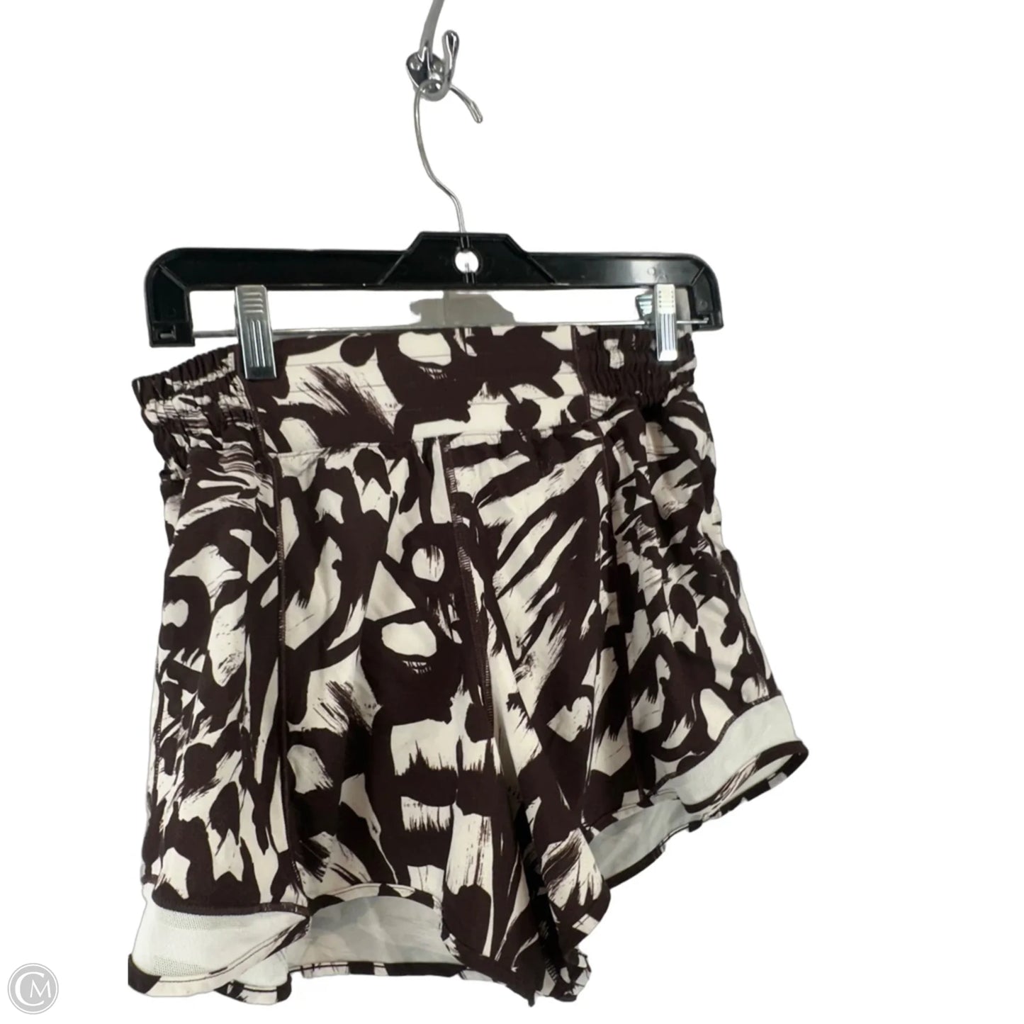 Athletic Shorts By Lululemon In Brown & Cream, Size: 6