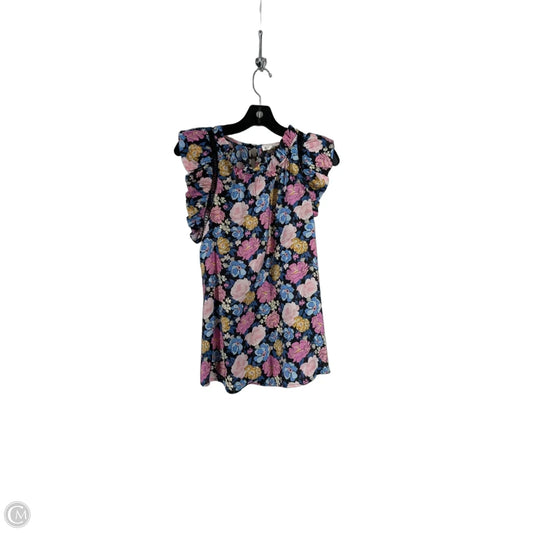 Top Sleeveless By Blu Pepper In Floral Print, Size: L