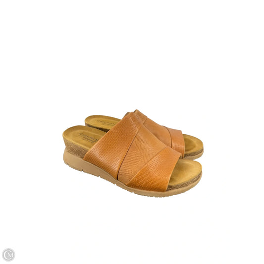 Sandals Heels Wedge By Comfortiva In Brown, Size: 9