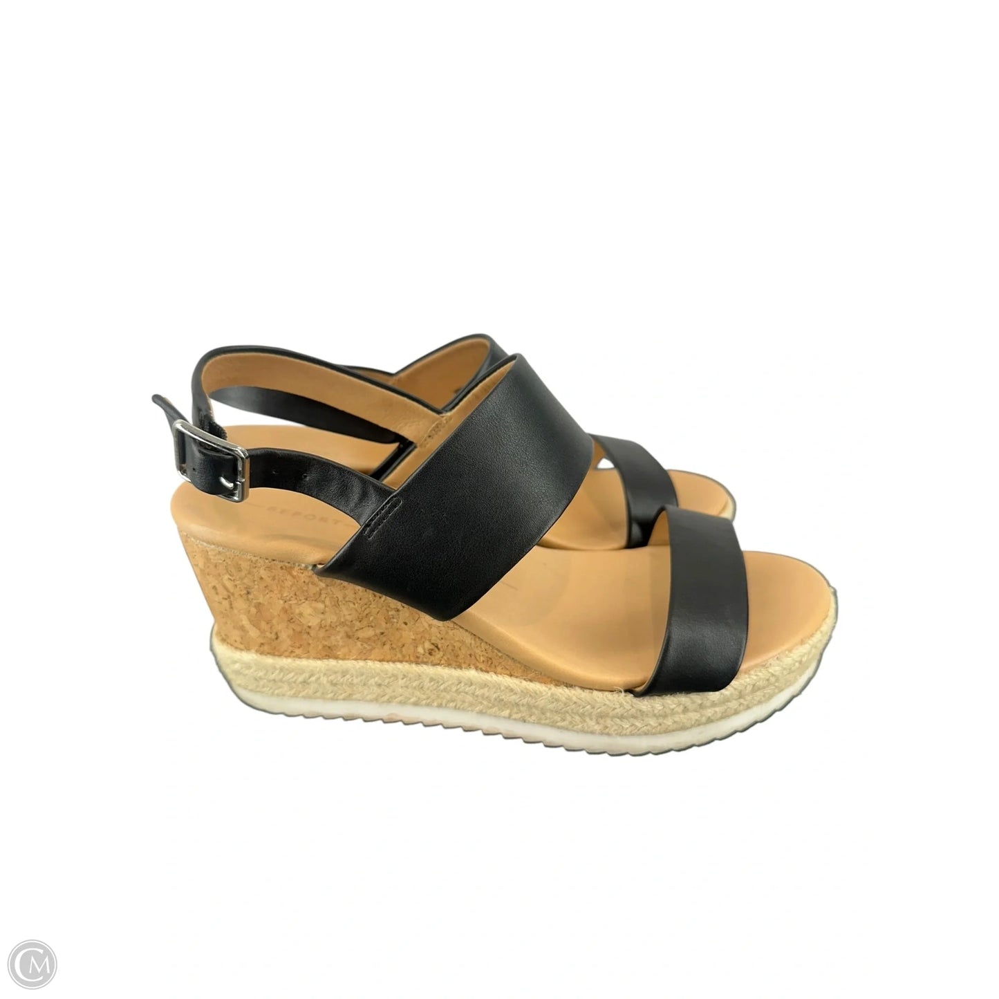 Sandals Heels Wedge By Report In Black, Size: 7.5