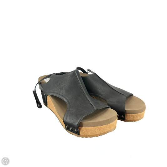 Sandals Heels Wedge By Kelly And Katie In Black, Size: 8.5
