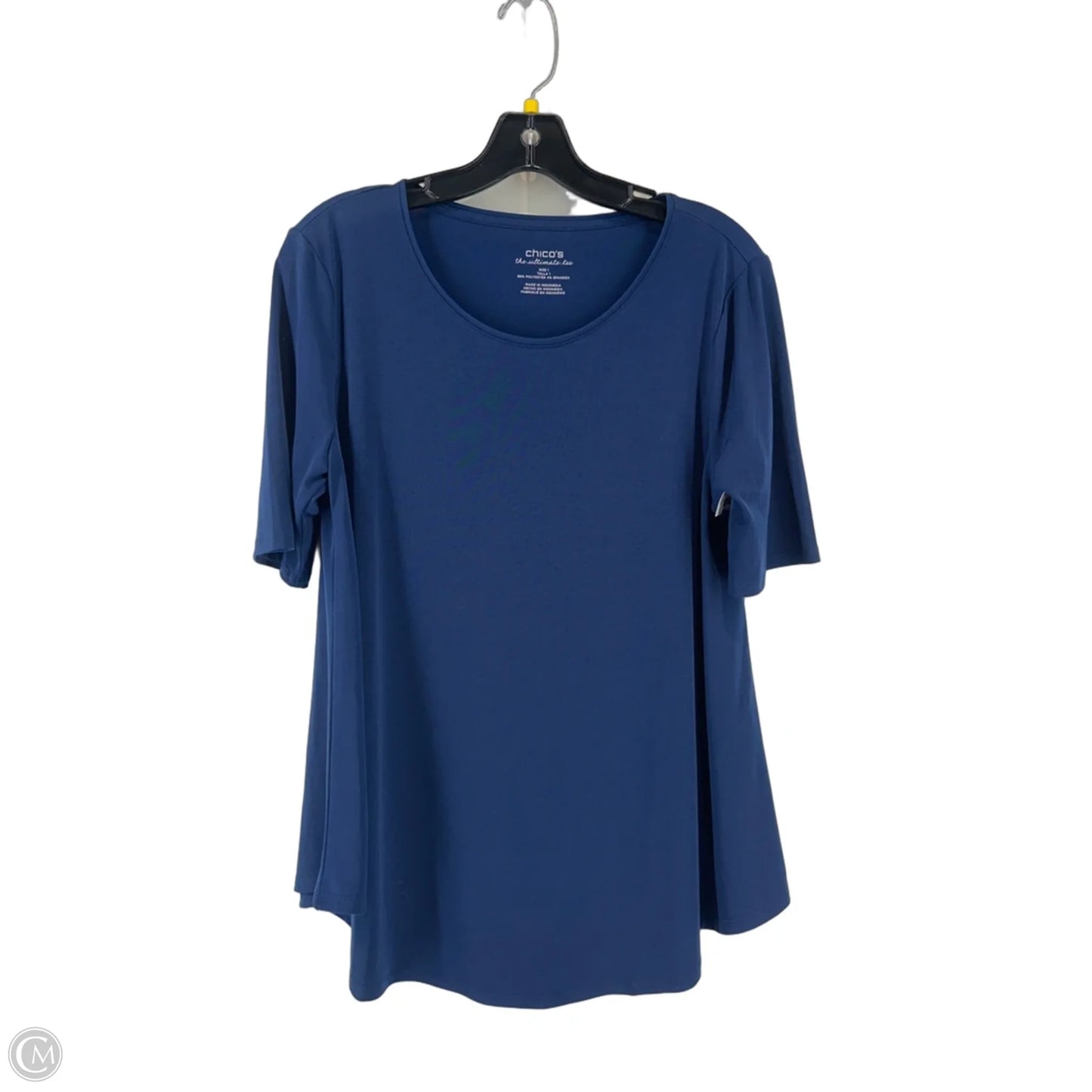 Top Short Sleeve By Chicos In Navy, Size: M