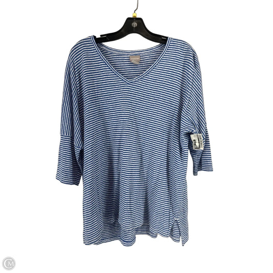 Top Short Sleeve By Chicos In Striped Pattern, Size: 2