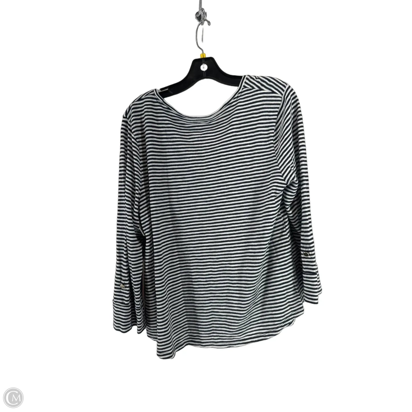 Top Long Sleeve By Chicos In Striped Pattern, Size: 2