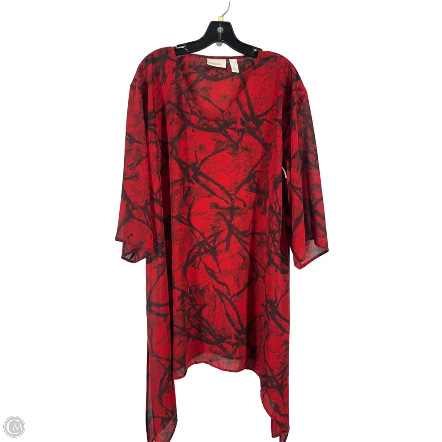 Shawl By Chicos In Black & Red, Size: 2