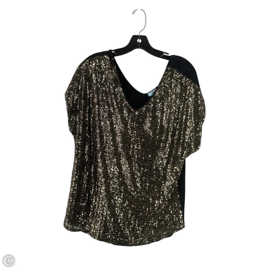 Top Short Sleeve By She + Sky In Black & Gold, Size: S