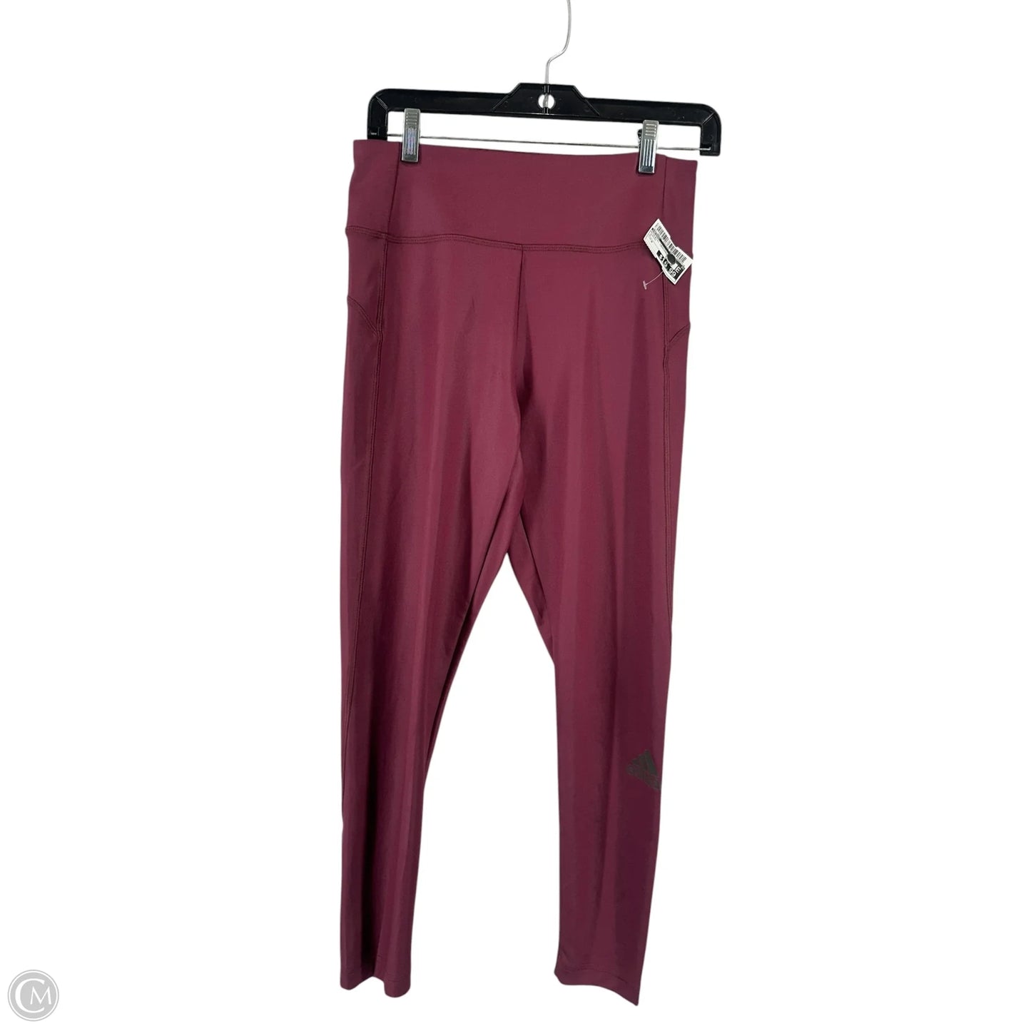 Athletic Leggings By Adidas In Maroon, Size: M