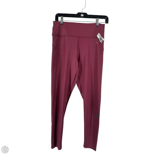 Athletic Leggings By Adidas In Maroon, Size: M