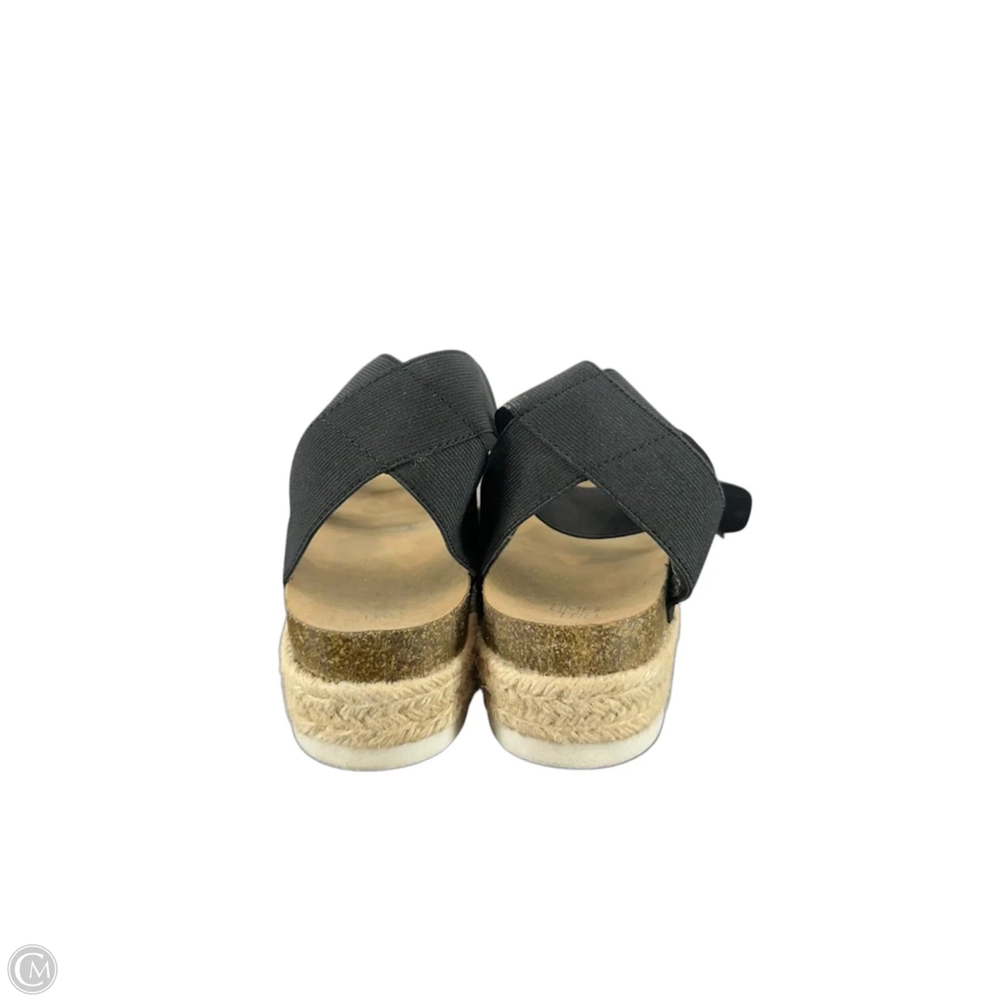 Sandals Heels Platform By Time And Tru In Black & Tan, Size: 11