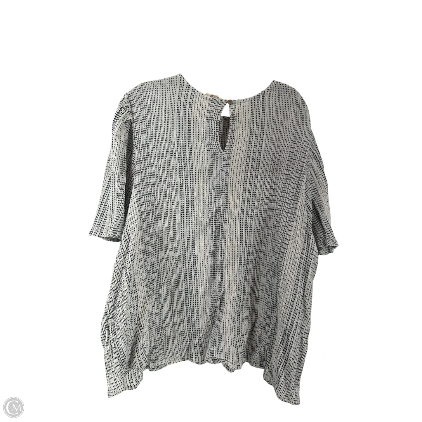 Top Short Sleeve By Ana In Blue & White, Size: 3x