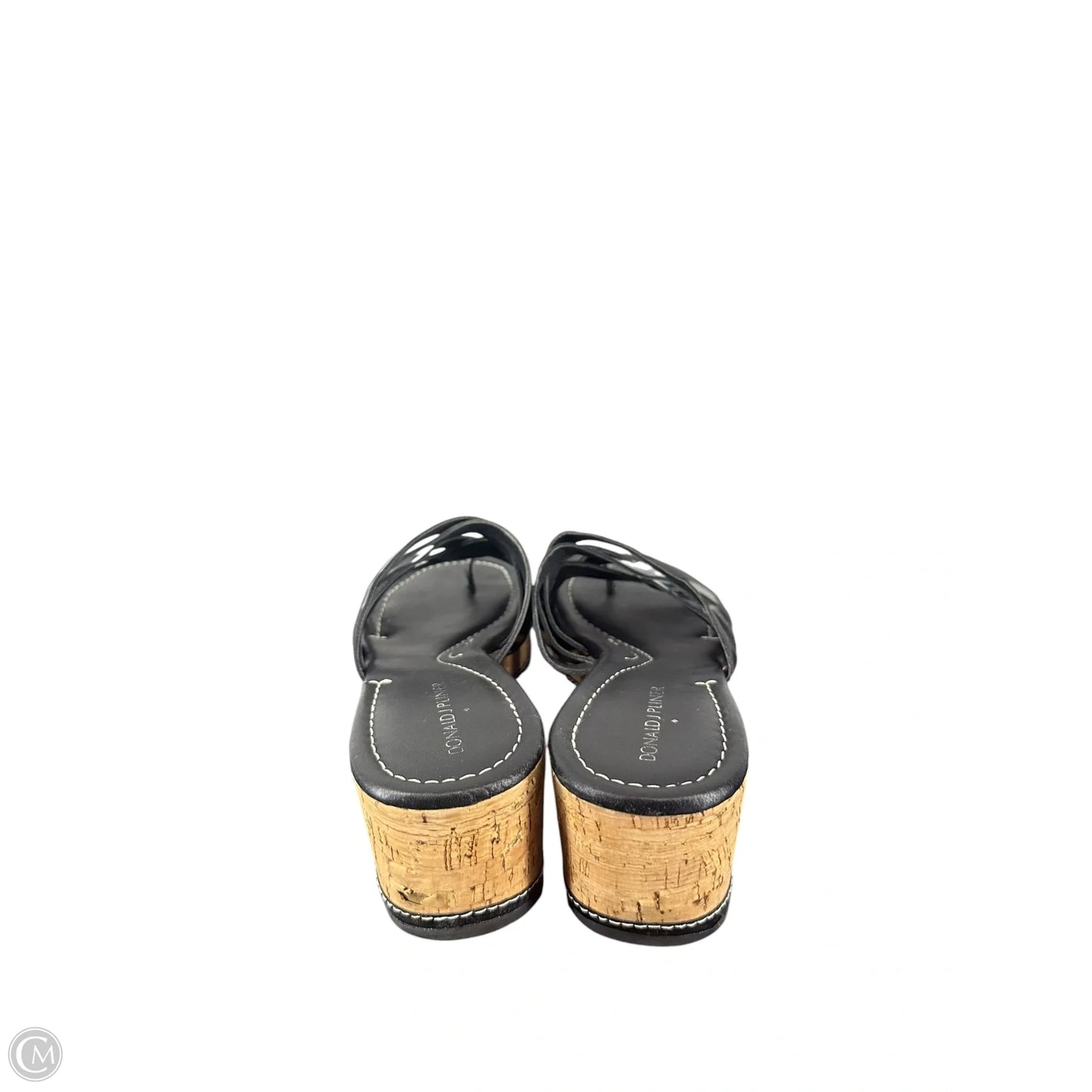 Sandals Heels Wedge By Donald Pliner In Black & Tan, Size: 8.5