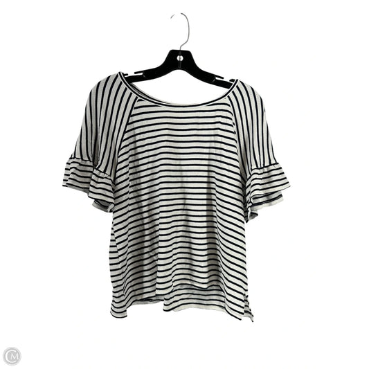 Top Short Sleeve By Max Studio In Striped Pattern, Size: L
