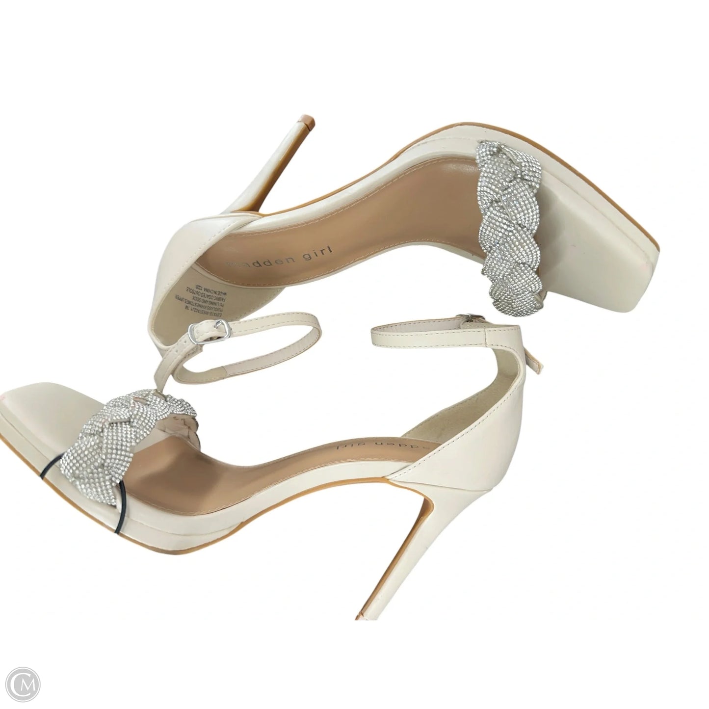Sandals Heels Stiletto By Madden Girl In Silver, Size: 7