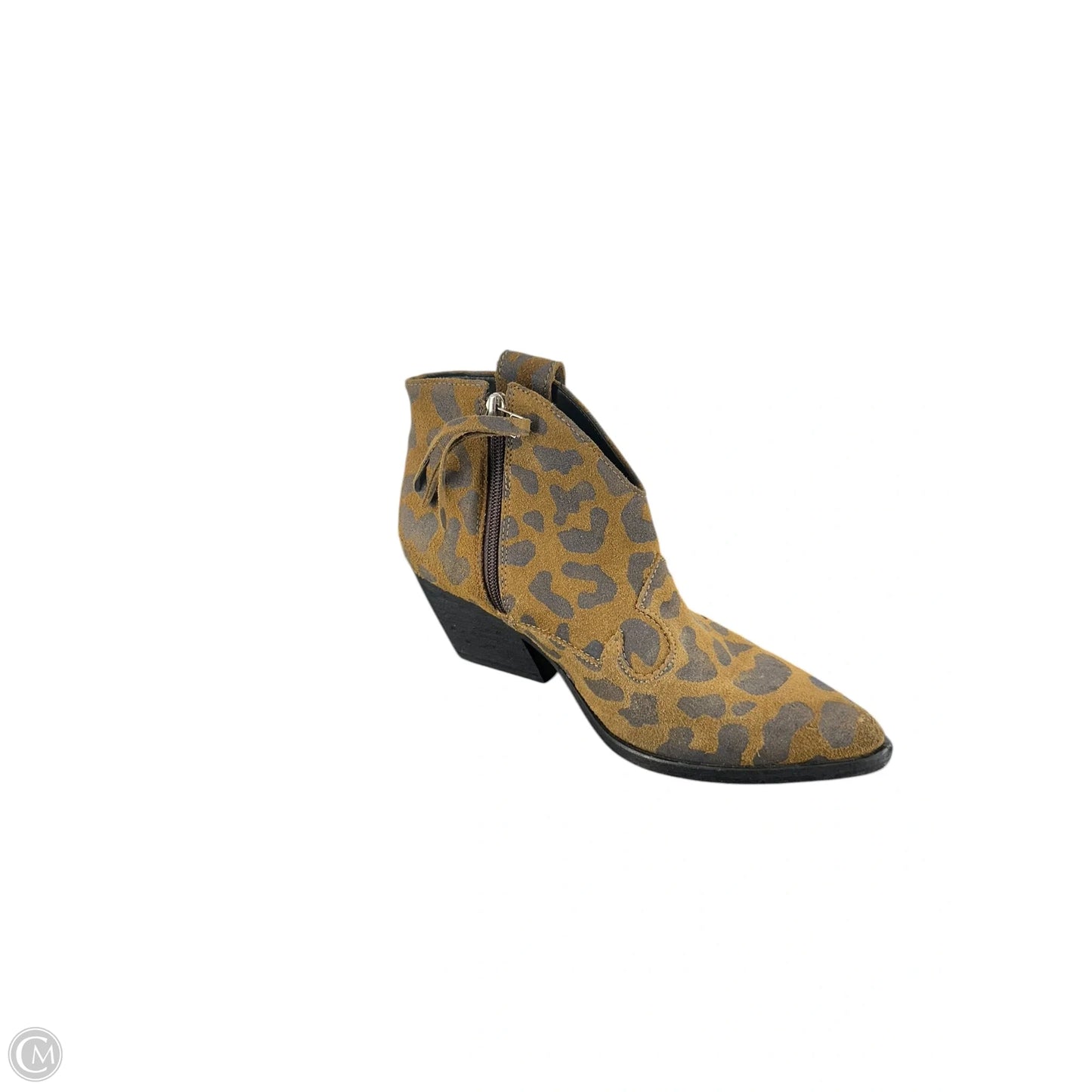 Boots Ankle Heels By Clothes Mentor In Animal Print, Size: 7