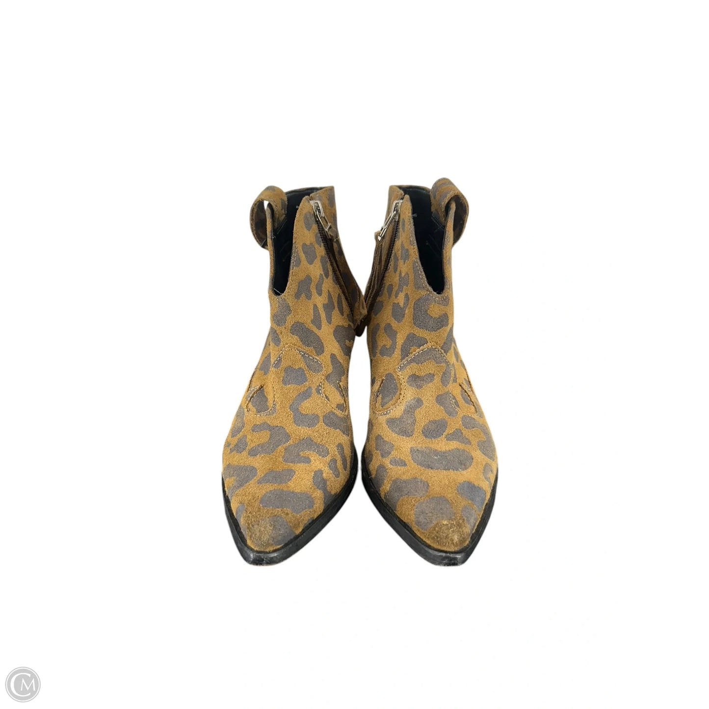 Boots Ankle Heels By Clothes Mentor In Animal Print, Size: 7