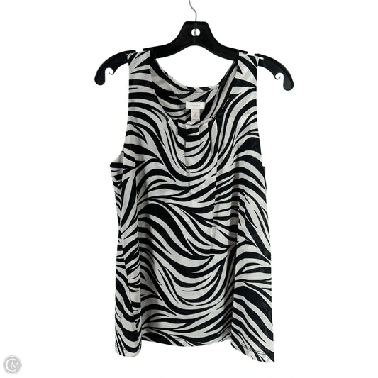 Top Sleeveless By Chicos In Zebra Print, Size: 2