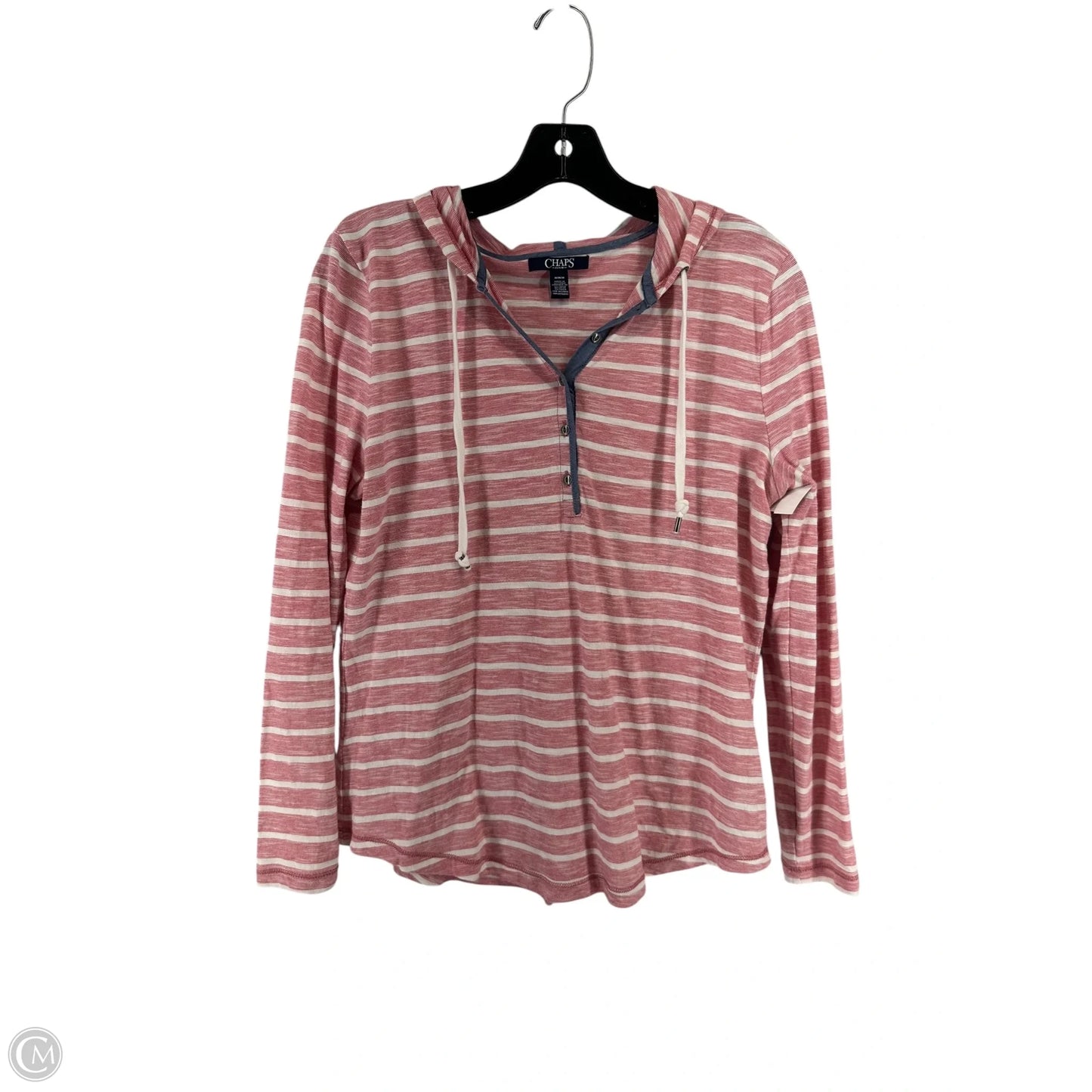 Top Long Sleeve By Chaps In Red & White, Size: M