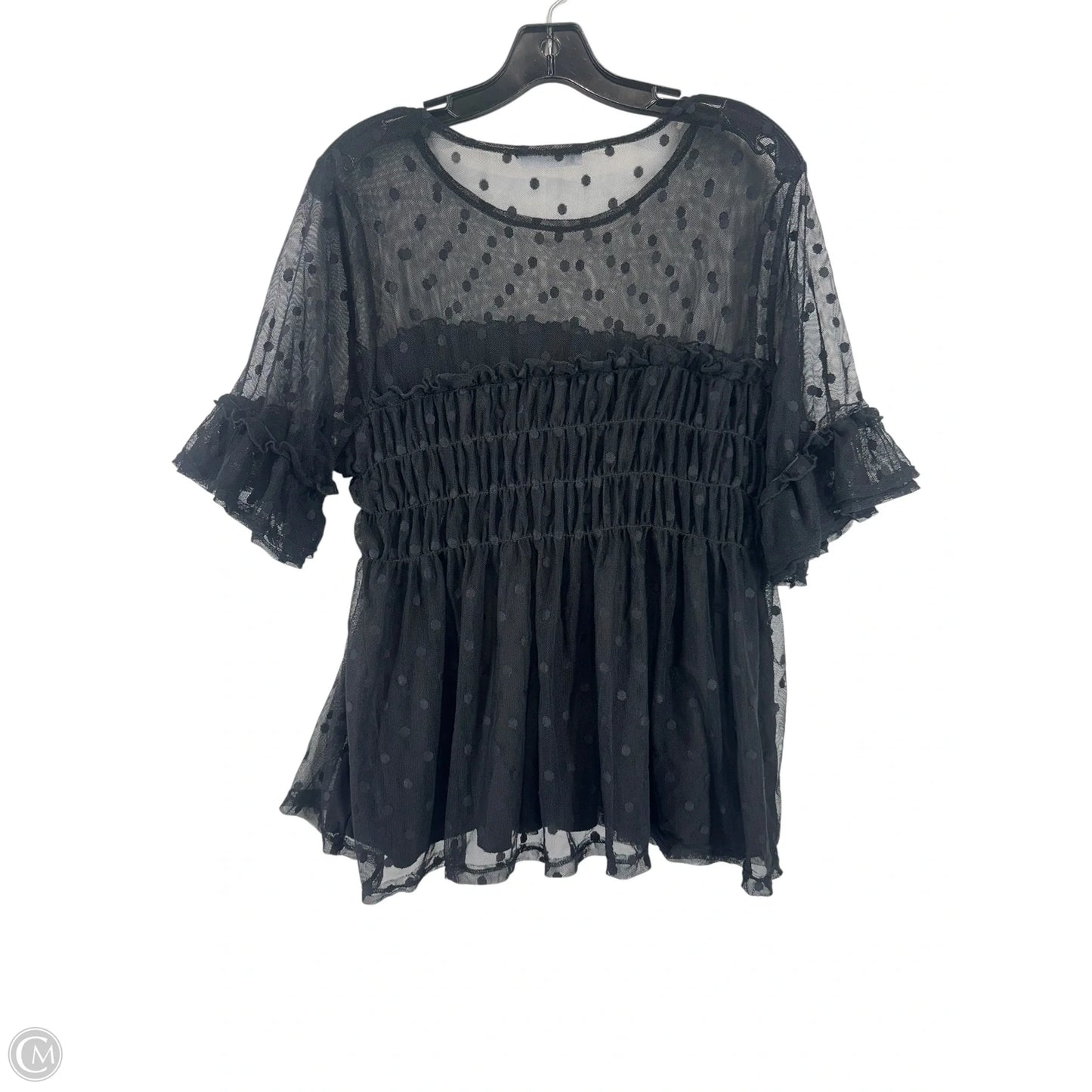 Top Short Sleeve By Clothes Mentor In Black, Size: 3x