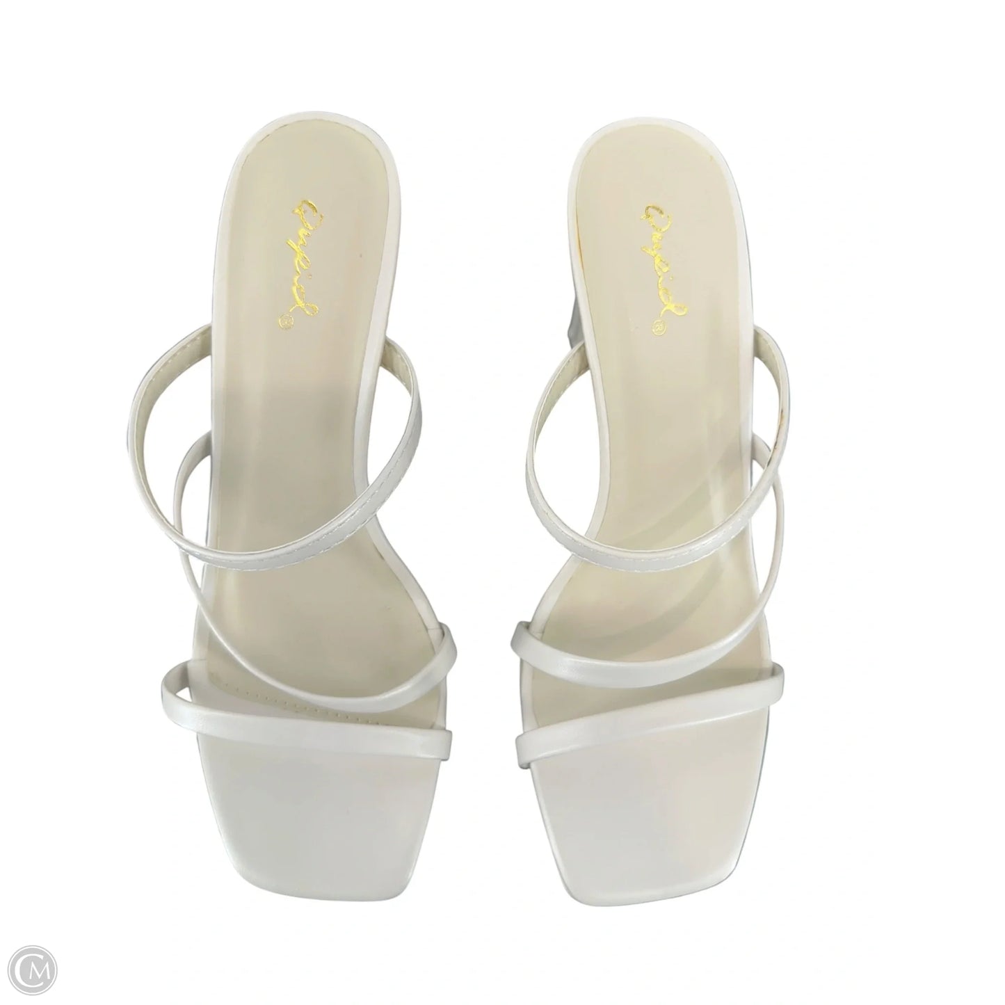 Sandals Heels Stiletto By Qupid In White, Size: 6