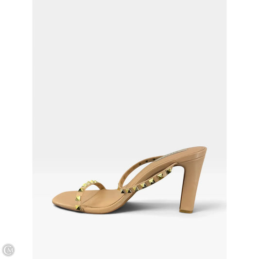 Sandals Heels Block By Steve Madden In Tan, Size: 9.5
