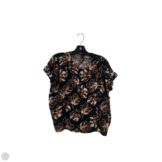 Top Short Sleeve By Madewell In Black & Brown, Size: S