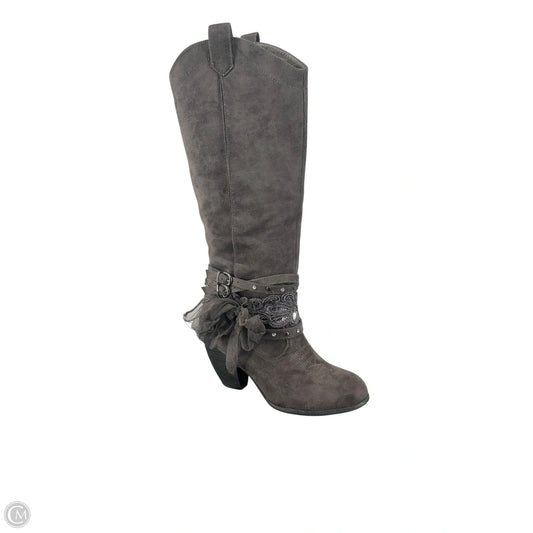 Boots Knee Heels By Not Rated In Grey, Size: 8