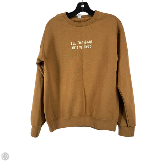 Sweatshirt Crewneck By Clothes Mentor In Brown, Size: S