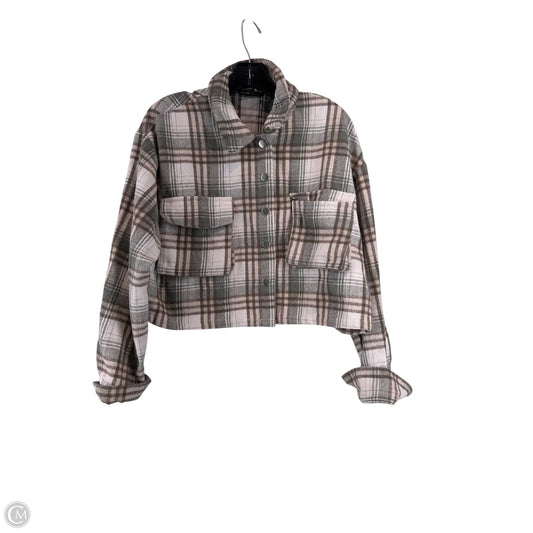 Top Long Sleeve By Shein In Plaid Pattern, Size: Xl