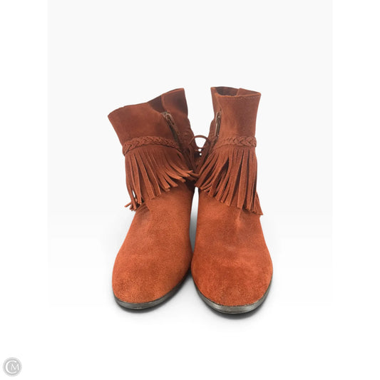 Boots Ankle Heels By Gianni Bini In Orange, Size: 7
