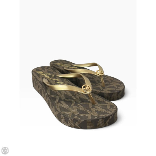 Sandals Flip Flops By Michael By Michael Kors In Brown, Size: 9