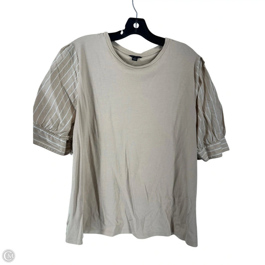 Top Short Sleeve By Ann Taylor In Tan, Size: Xl