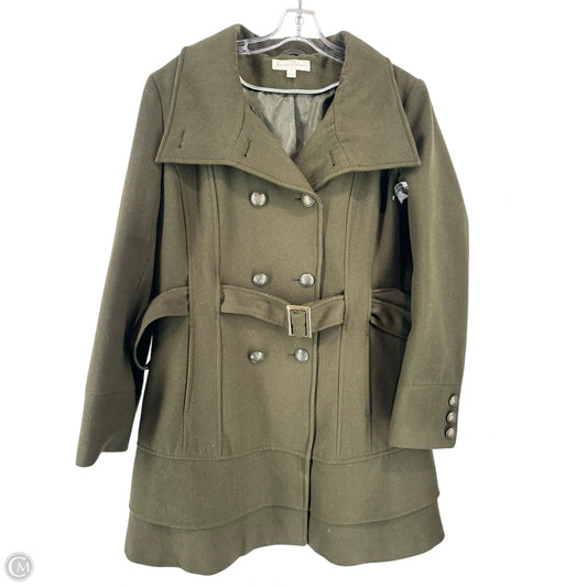 Coat Peacoat By New York And Co In Green, Size: Xl