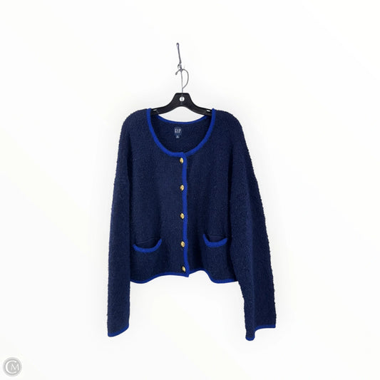 Sweater Cardigan By Gap In Navy, Size: Xl